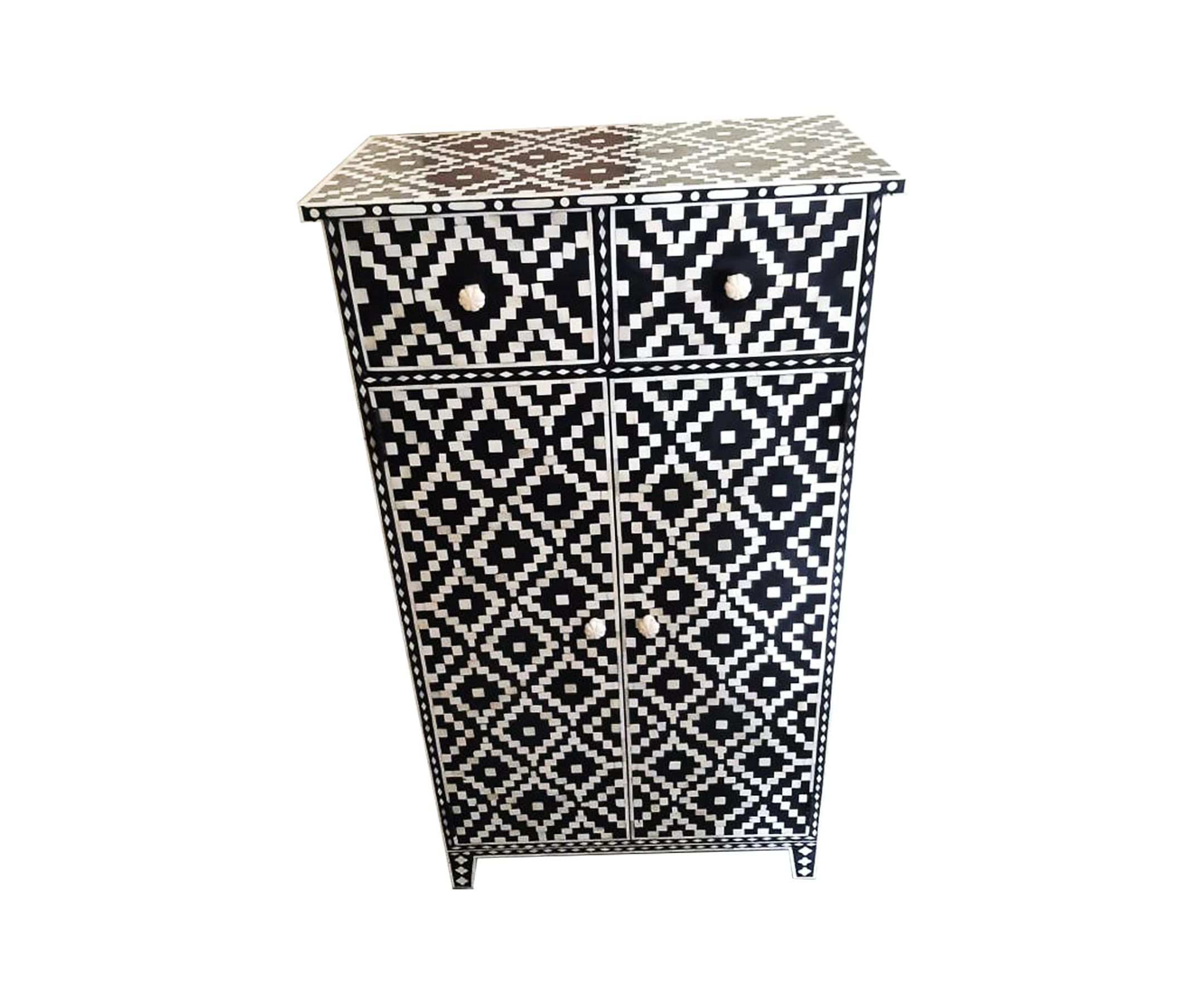 Bone Black Block Bedside