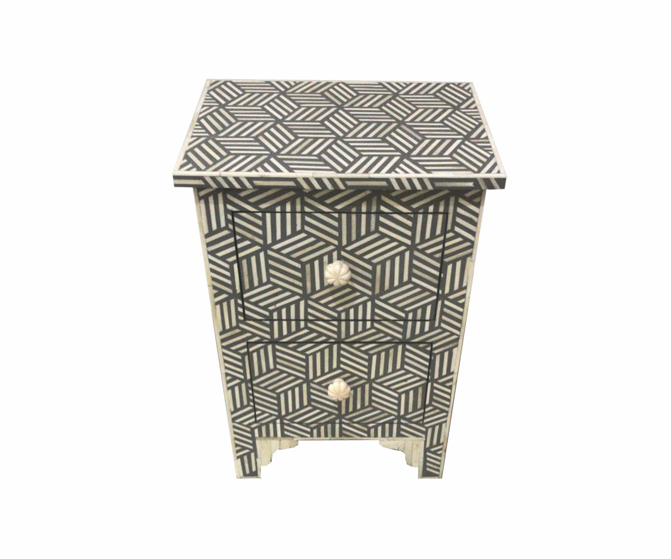 Dimond Strip Grey Bedside