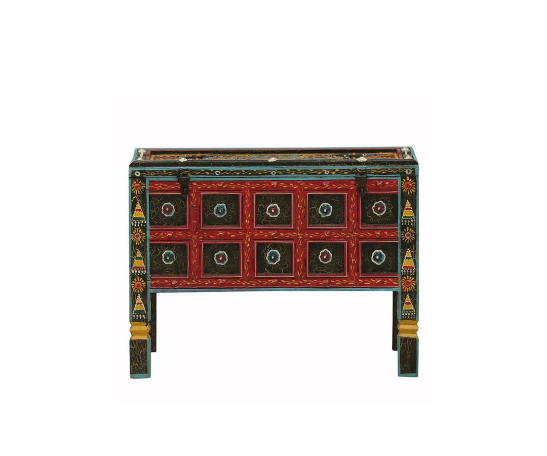 Harinah Solid Wood Embossed Trunk In Multi Colour