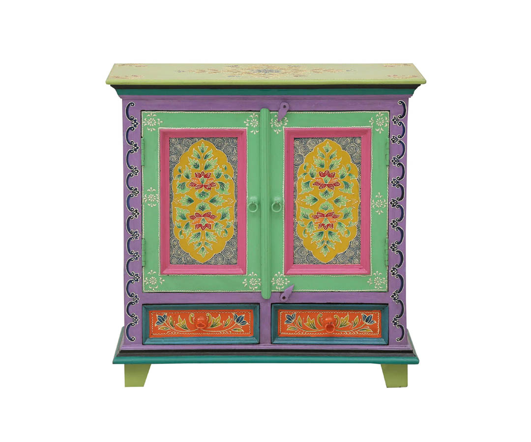 Lina Solid Wood Sideboard In Multicolour Colour