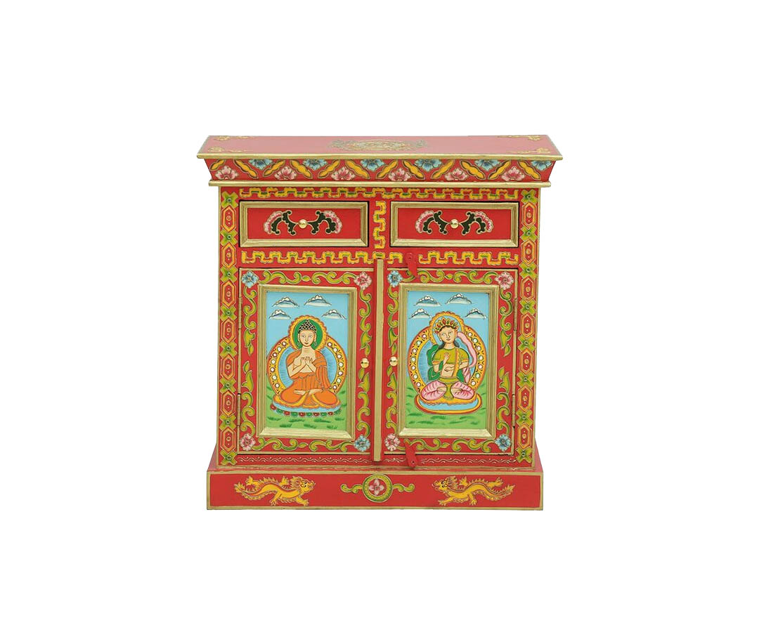 Daivik Solid Wood Sideboard In Multicolour