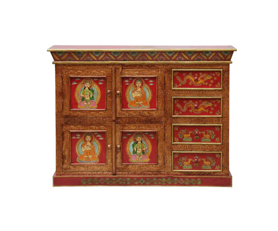 Daivik Solid Wood Sideboard In Multicolour Colour