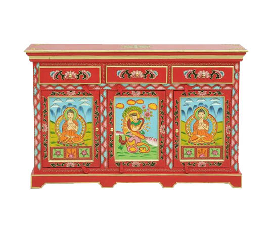 Daivik Solid Wood Sideboard In Multicolour