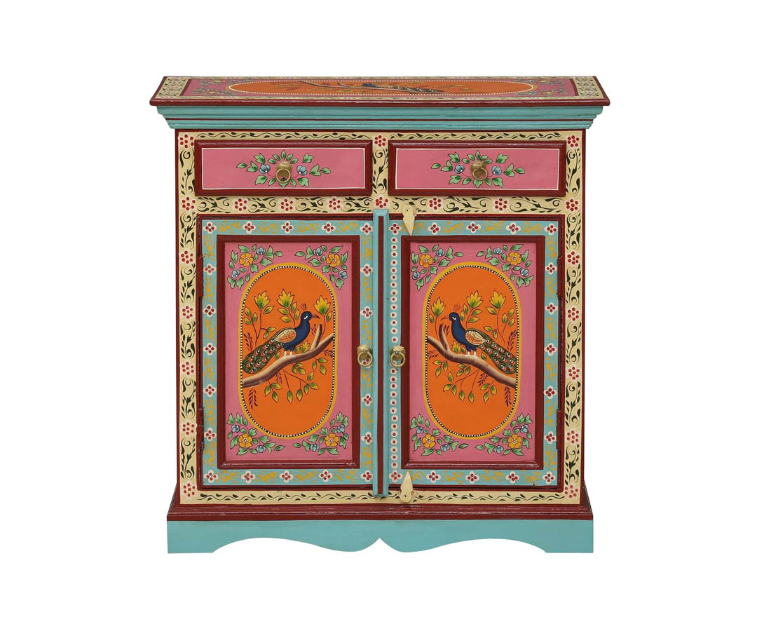 Anantya Solid Wood Hand-Painted Cabinet