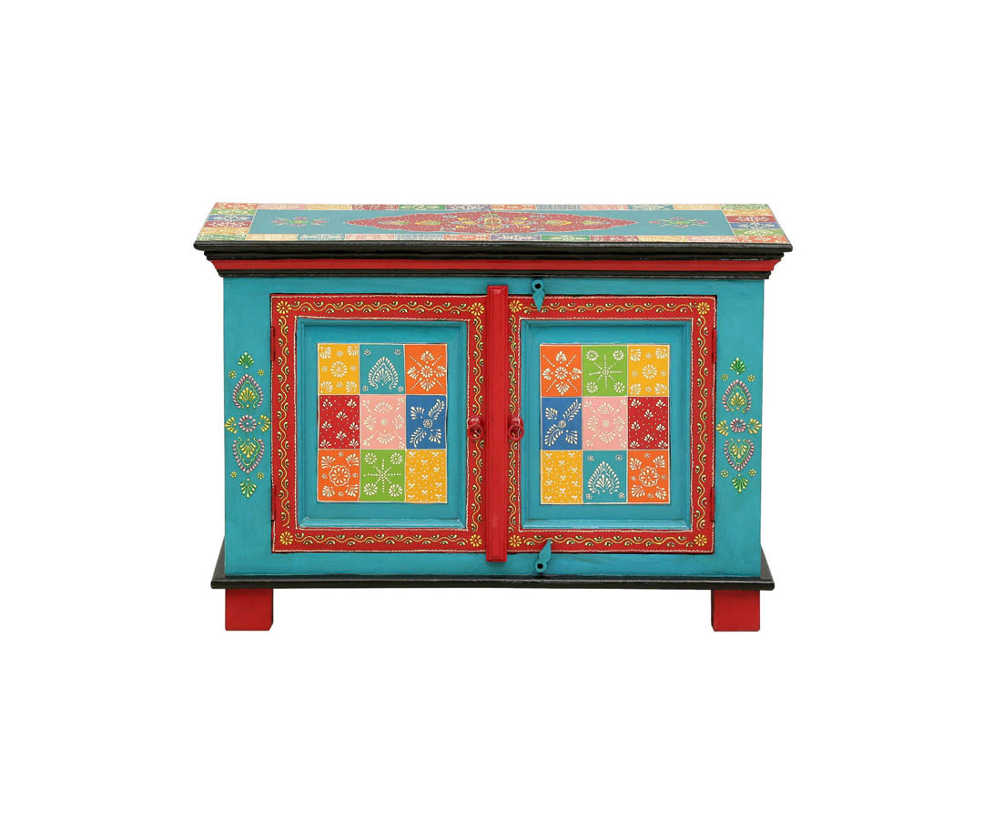 Visaya Solid Wood Hand-Painted Cabinet