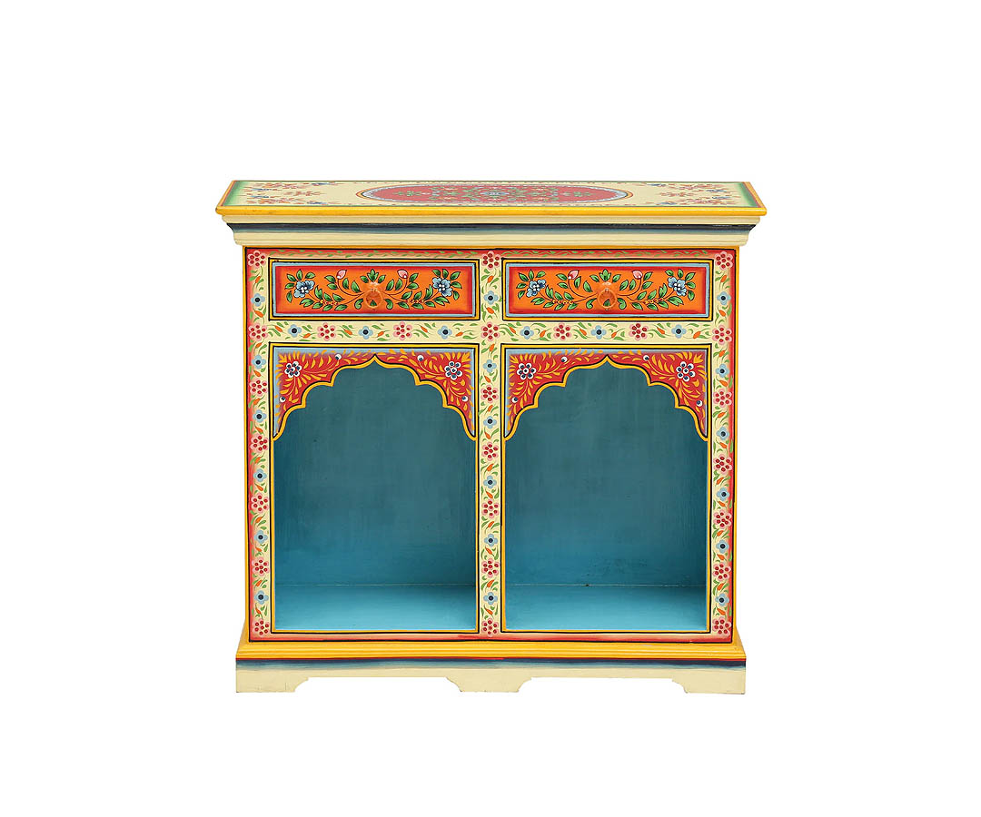 Trigarta Solid Wood Hand-Painted Cabinet