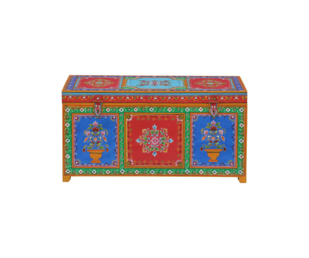 Archit Solid Wood Hand-Painted Trunk