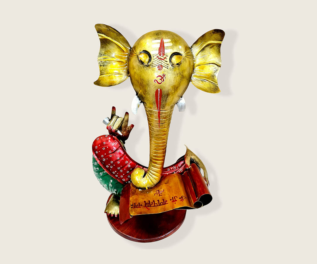 Writing Ganesh With Wooden Base